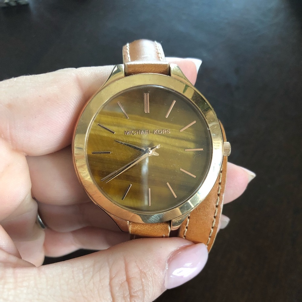 Michael Kors leather wrap watch